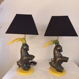 Pair of ceramic lamp Goats