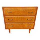 Vintage wooden chest of drawers, white braid