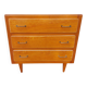 Commode vintage bois, galon blanc
