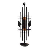Sculptural Iron and orange glass wall candle holder for Dantoft, Denmark 1960's/1970's