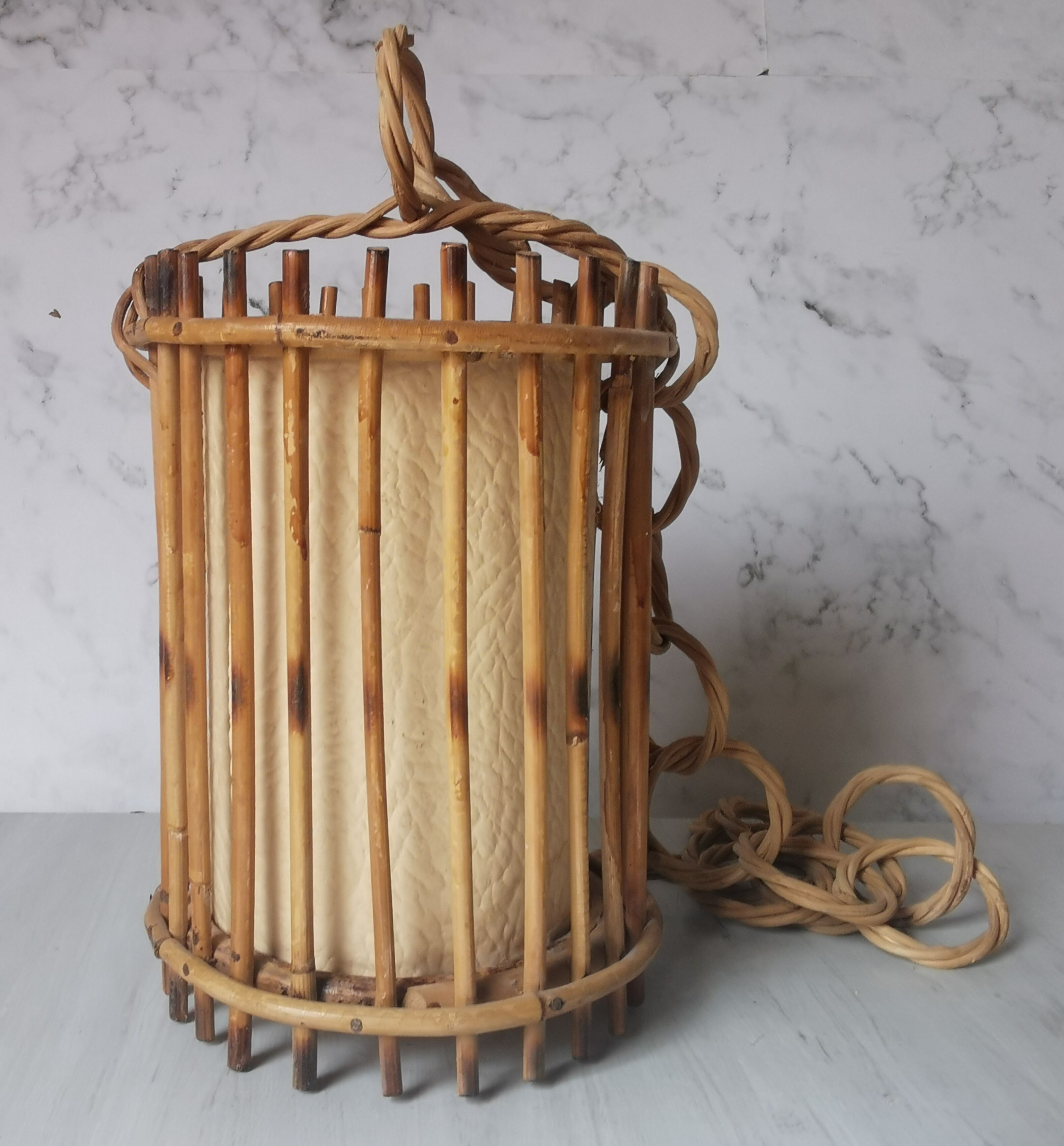 Vintage bamboo and rattan suspension