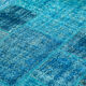 Handwoven turkish contemporary 200 cm x 298 cm blue patchwork carpet