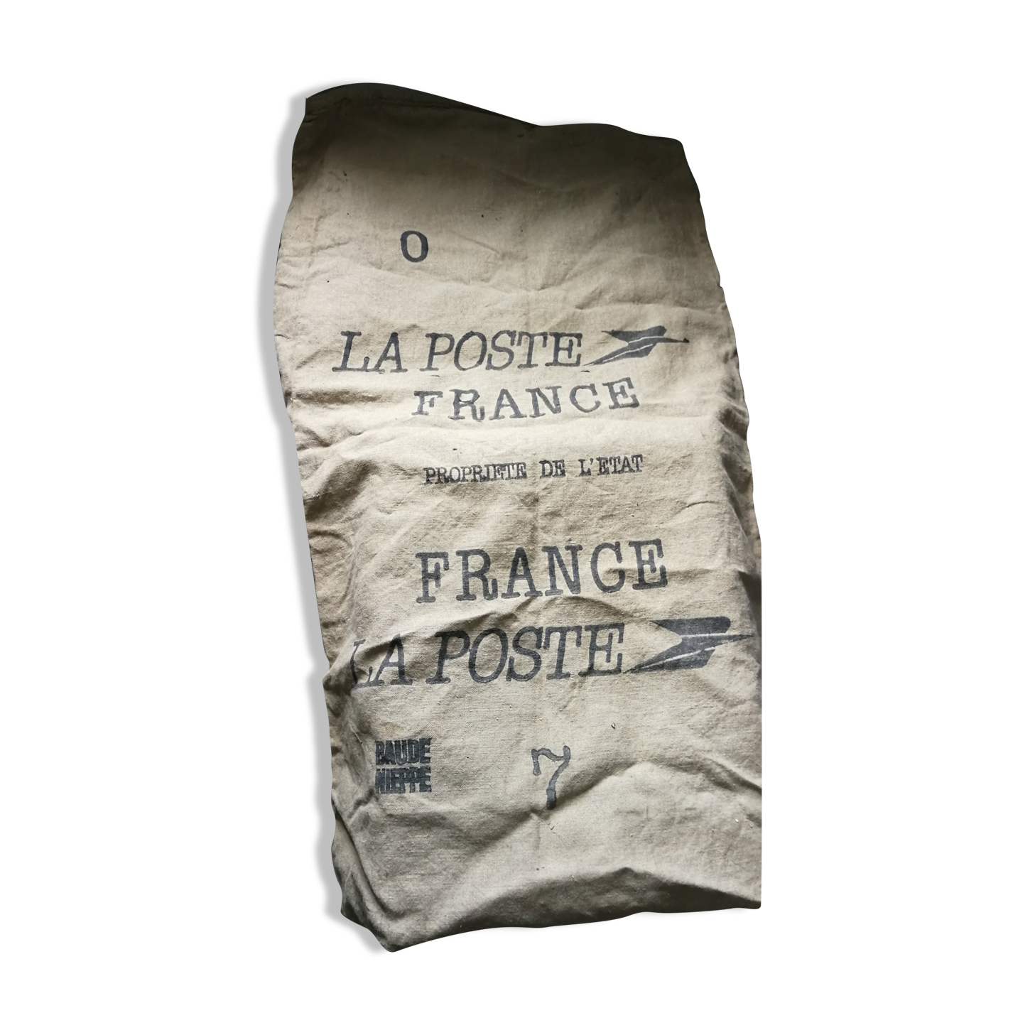 Burlap postal bag '' la poste ''