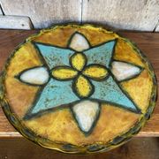 Antique VALLAURIS Style Trivet Multicolored Ceramic Made France #B774