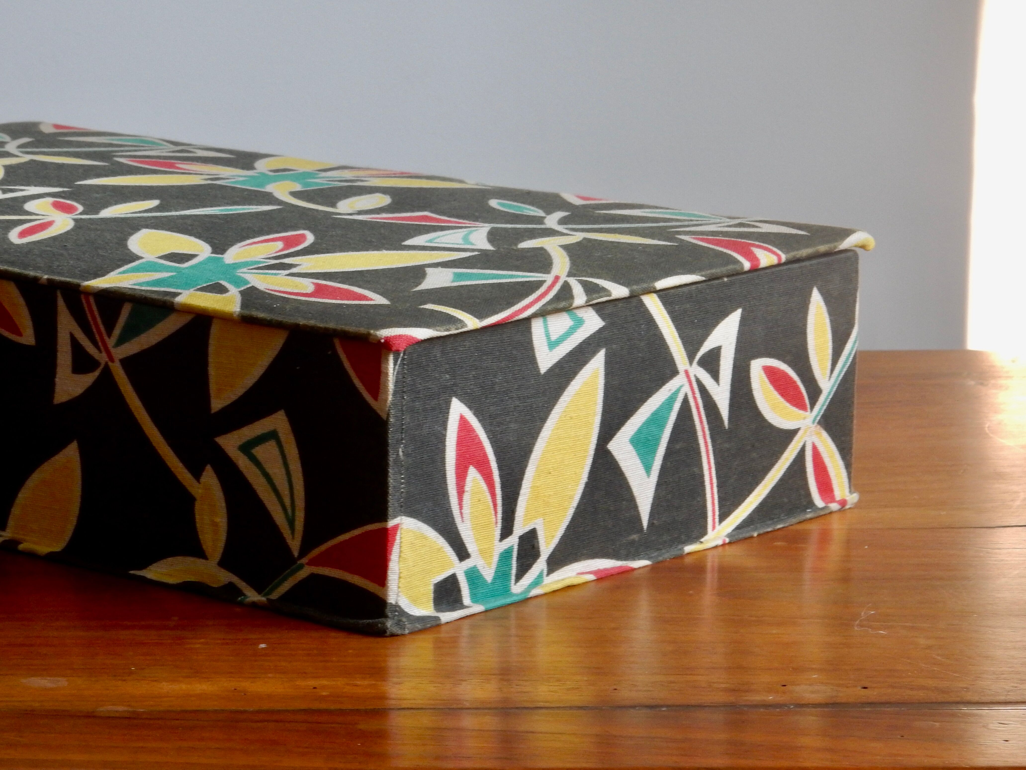 1950s fabric sewing box