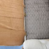 1960s Oak Scandinavian 3-Seater Sofa in Fine Leather Upholstery