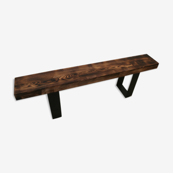 Wood and metal bench