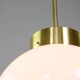 Big Mid-Century Italian Opaline & Brass Globe Pendant Lamp