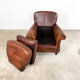Vintage sheep leather armchair Heijingen