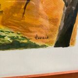 Ancienne peinture jean laville st germain roussillon + cadre bois