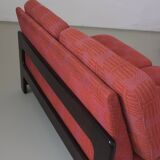 Ensemble de canapés bas modulables fuchsia style années 60