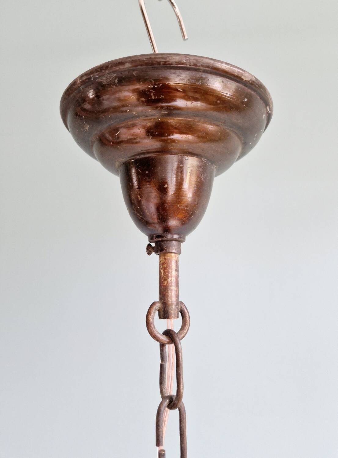 Art Deco marbled opaline pendant light, 1920s-30s