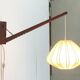 Mid-century pivoting wall lamp with a swing arm, Cocoon, made of teak wood, 1960s.