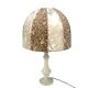 Italian vintage alabaster/onyx table lamp, hand-sewn shade, 1960s.