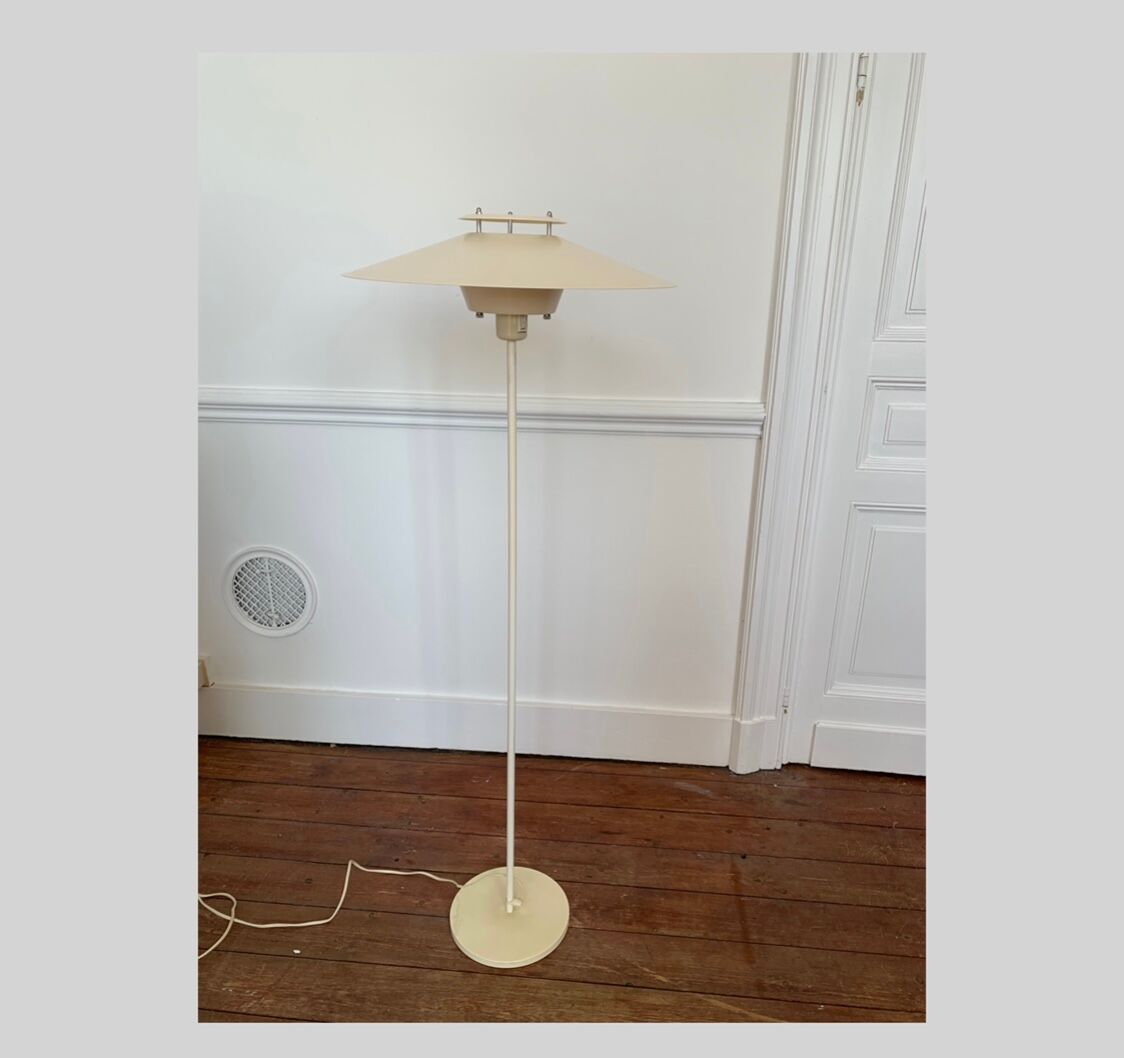 White Danish floor lamp