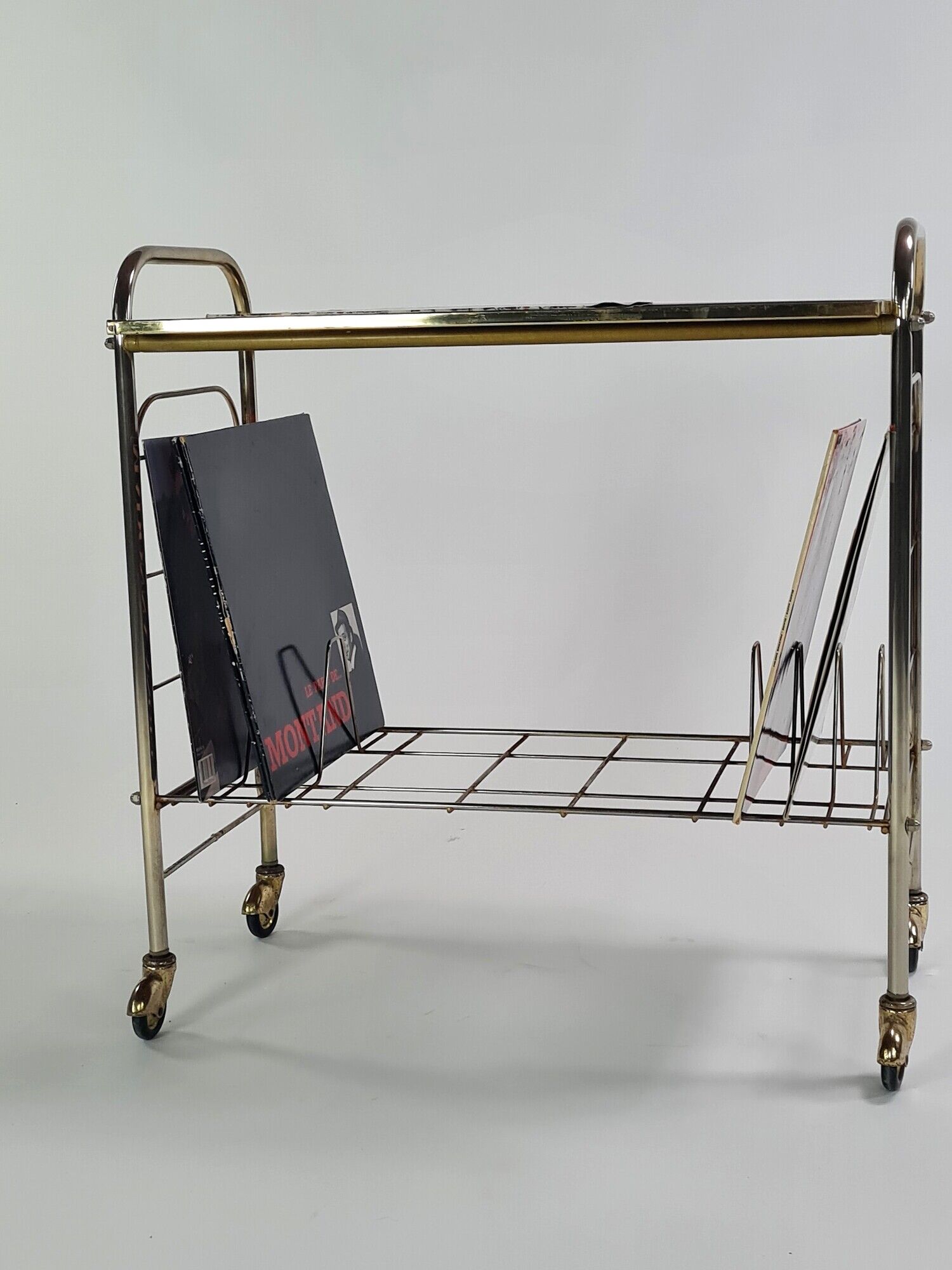 Hi_Fi furniture, brass and black velvet, circa 1970