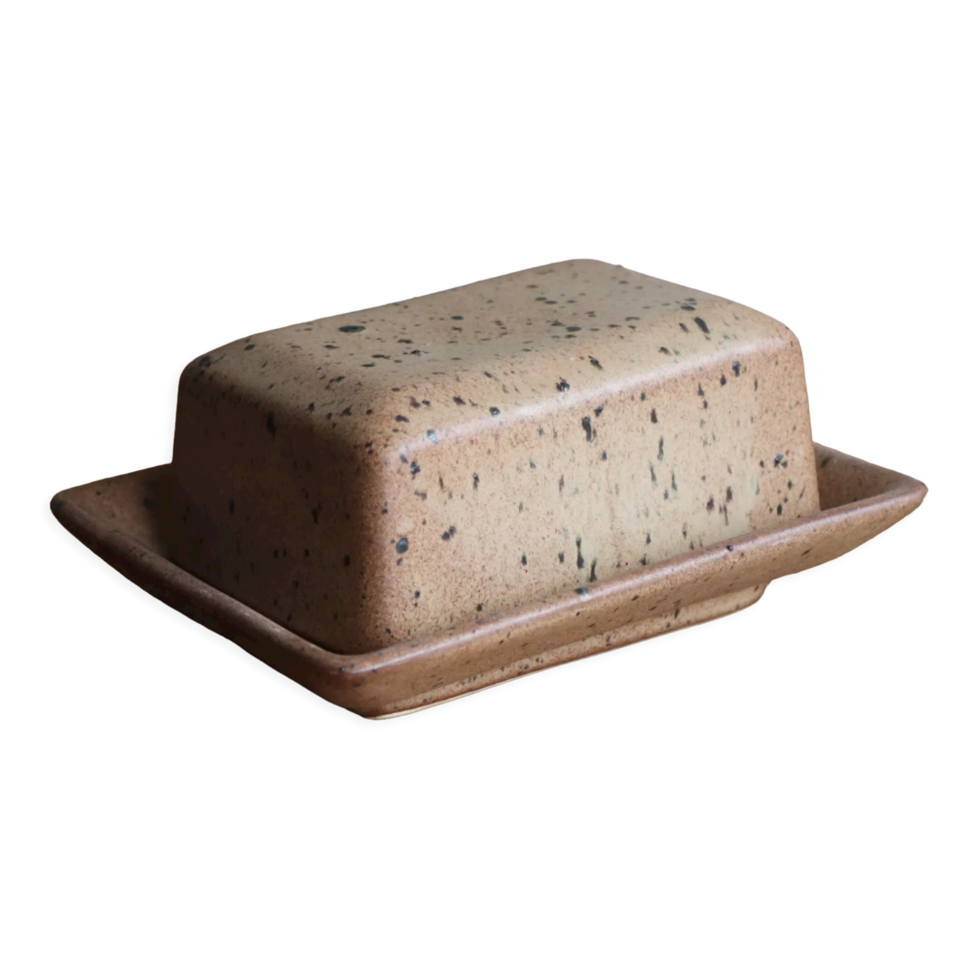 Speckled stoneware butter dish