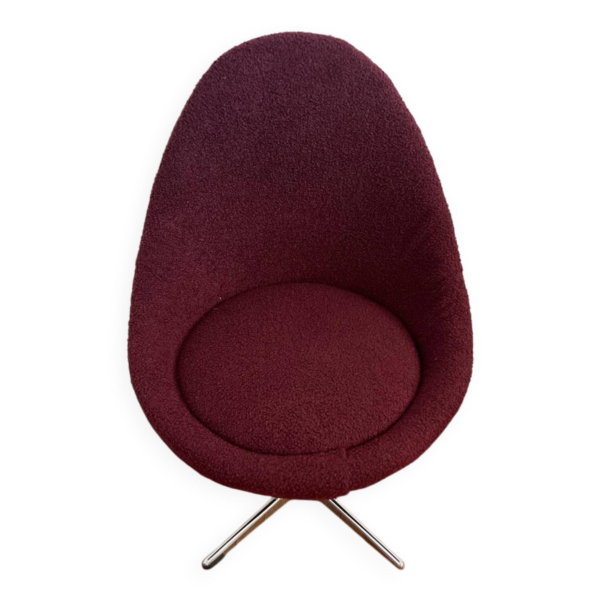 Fauteuil œuf vintage prune