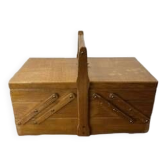 Wooden sewing box