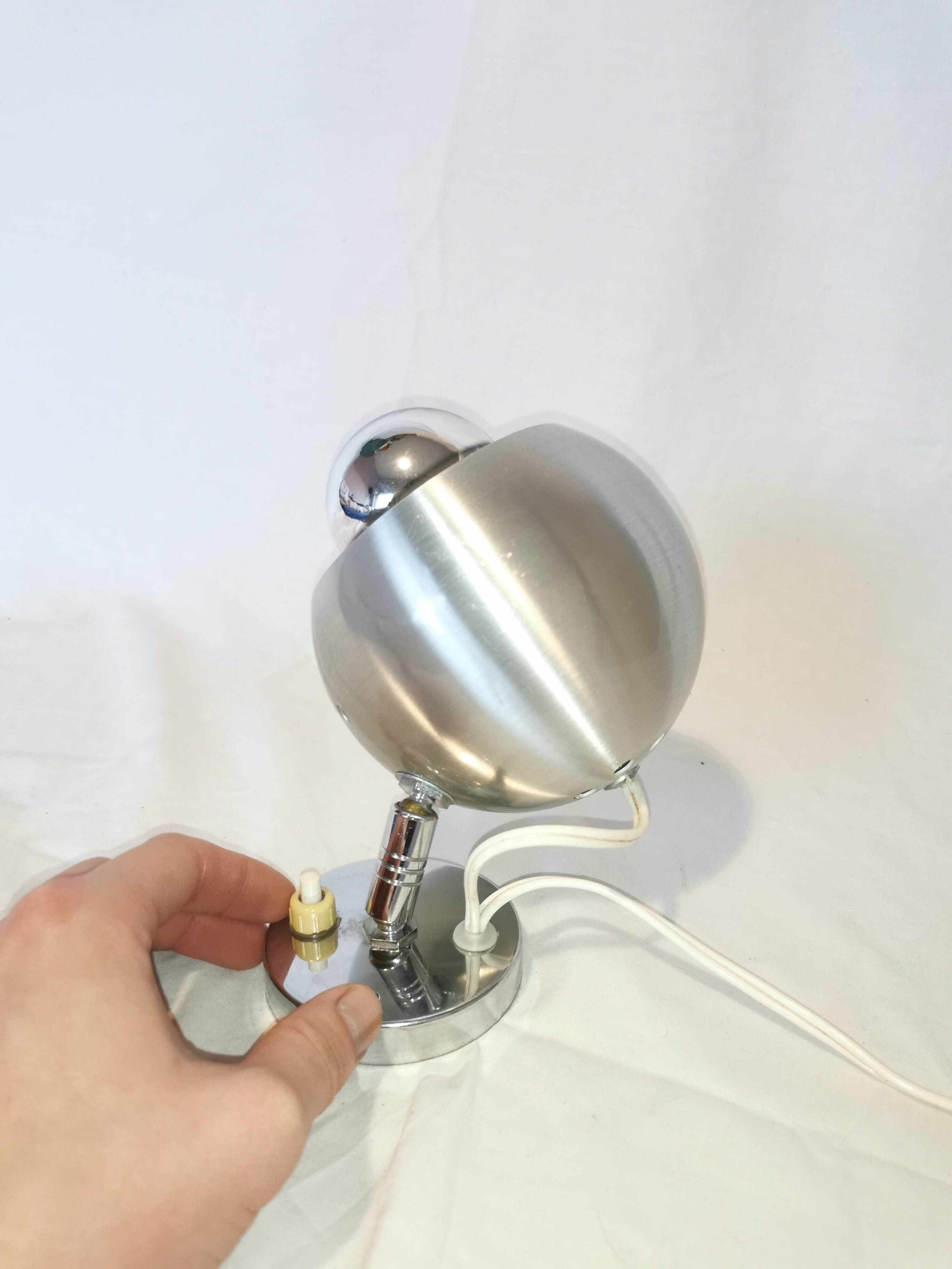 Lampe spot Eyeball aluminium brossé, 1970