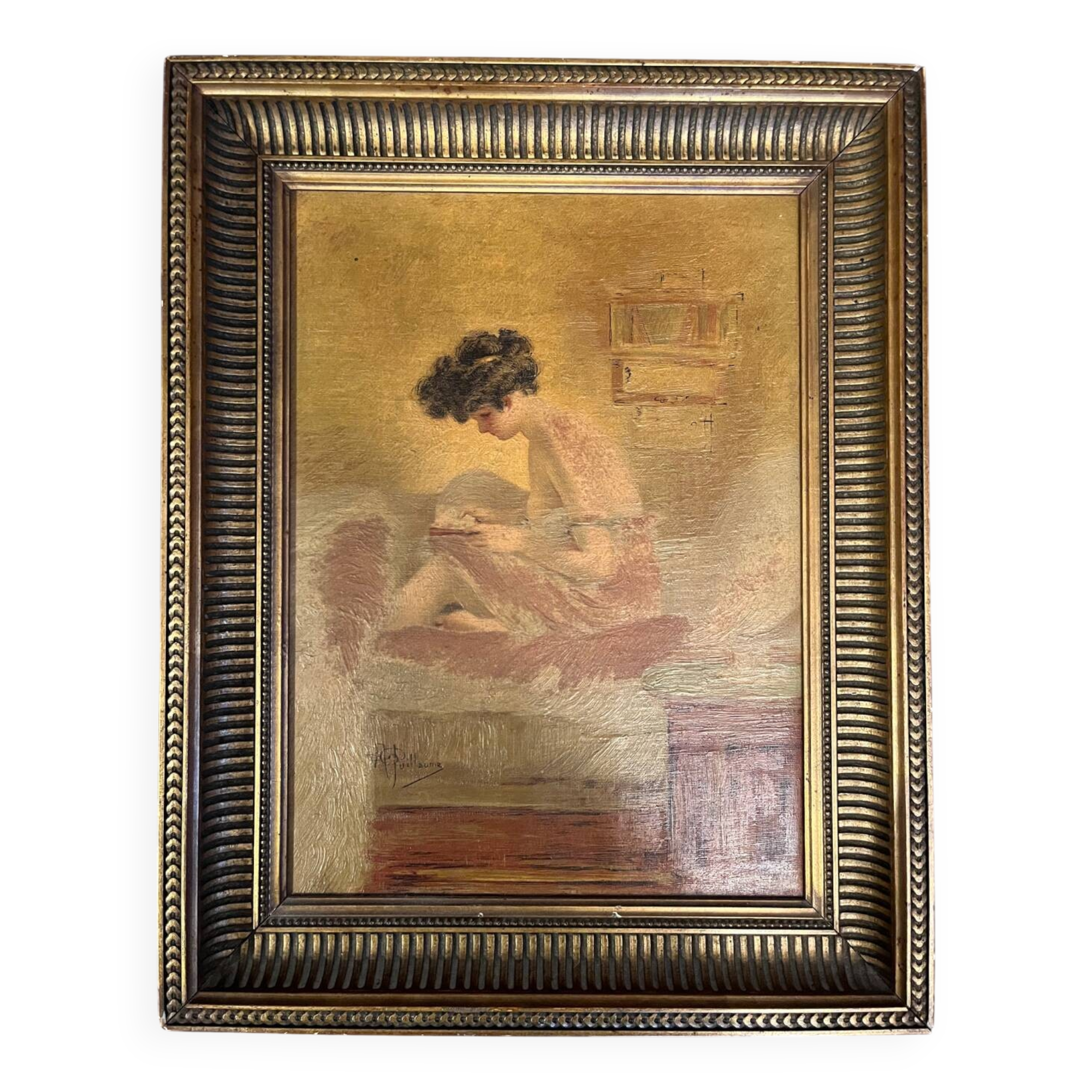 Oil on canvas Young girl reading