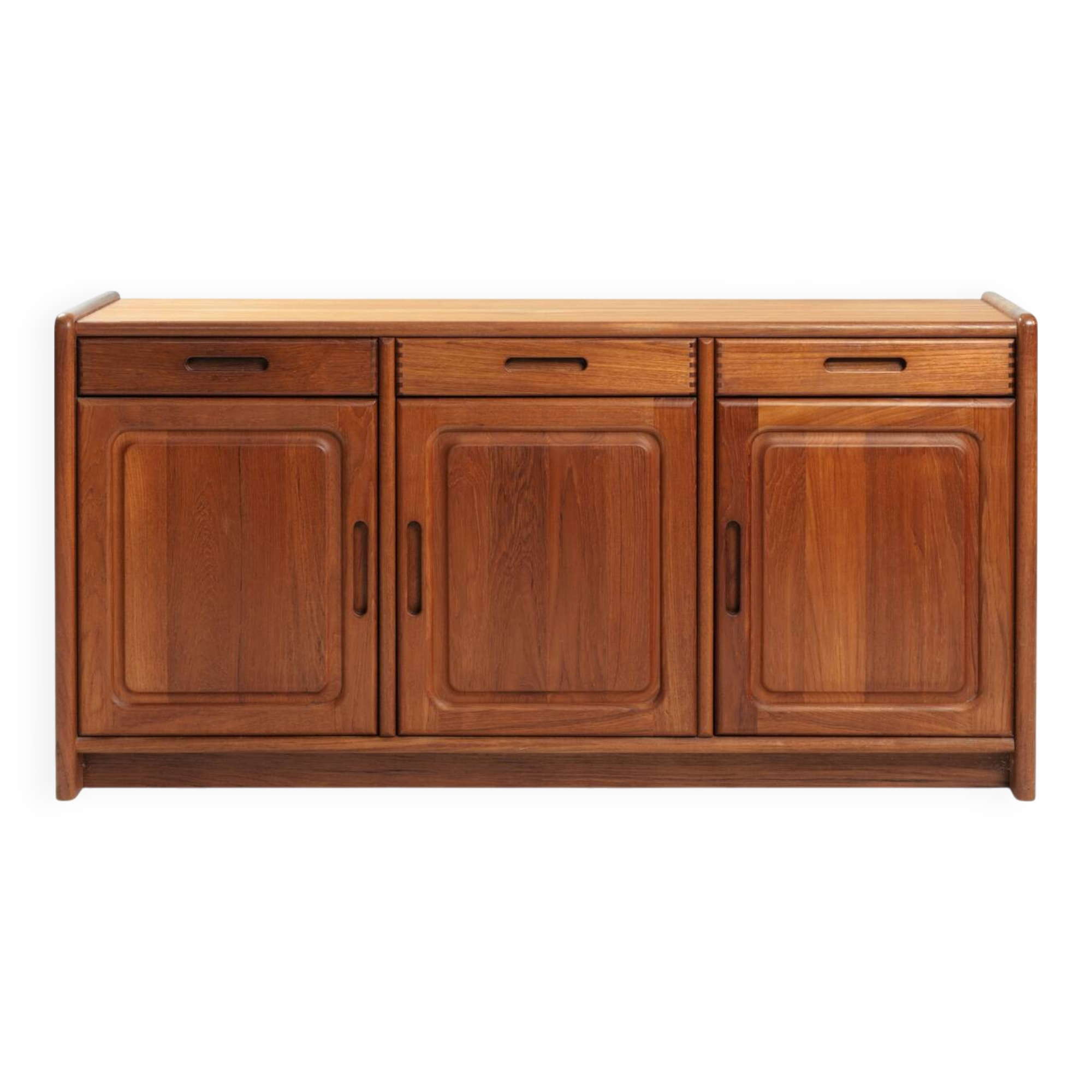 Danish teak Dyrlund credenza with visible joints, drawers and doors