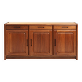 Danish teak Dyrlund credenza with visible joints, drawers and doors