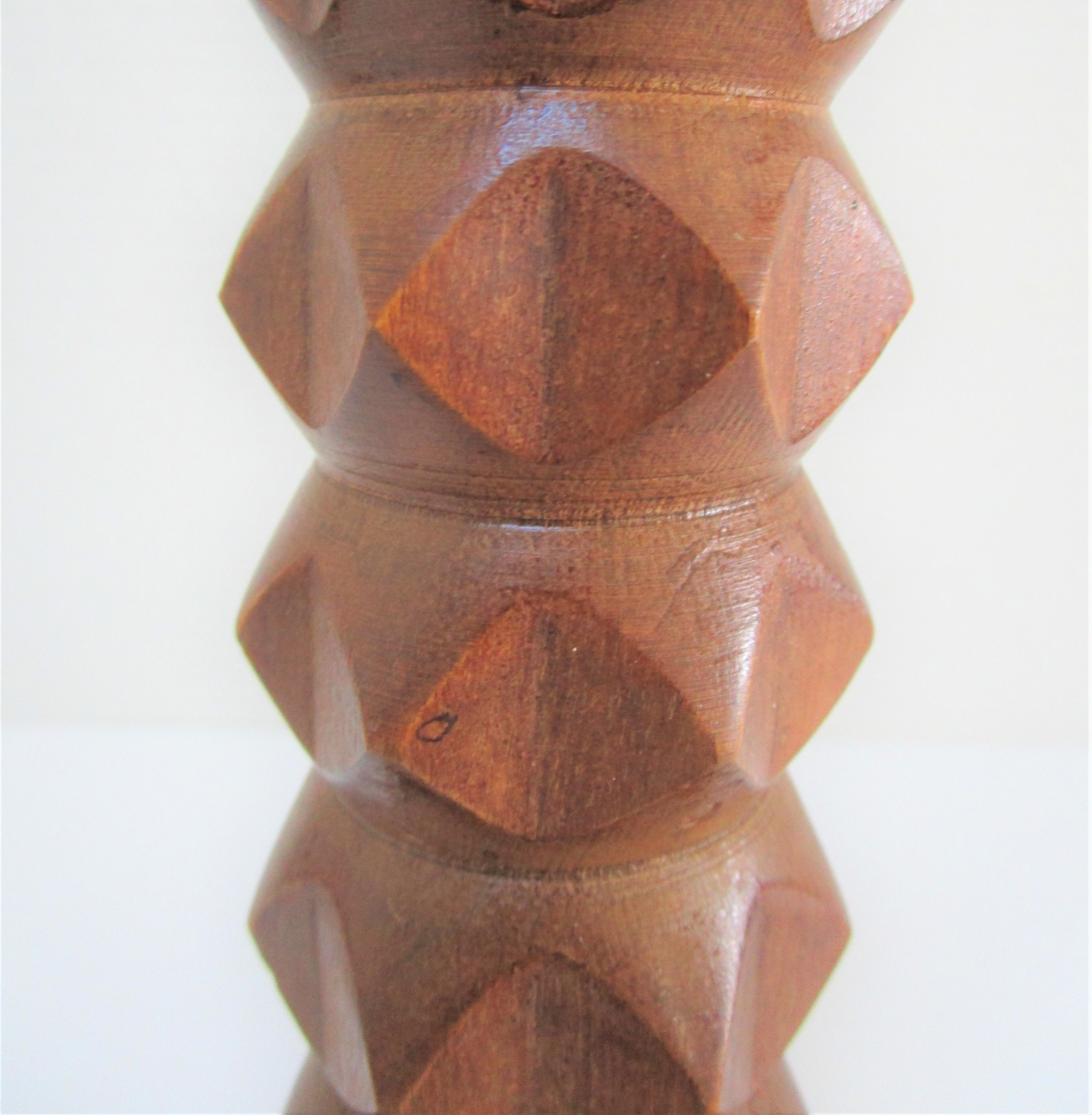 Solid wood lamp foot "diamond tip" years 40-50