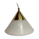 Brass and opal glass hanging space age lamp by Limburg Glashütte