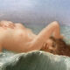 Tableau HSCeramics "Naked on the Wave" signed M. Damon 1918 + frame