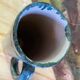 Blue ceramic pitcher