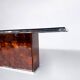 Dining Table by Romeo Rega for Mario Sabot, Burl Wood and Glass, 1970s