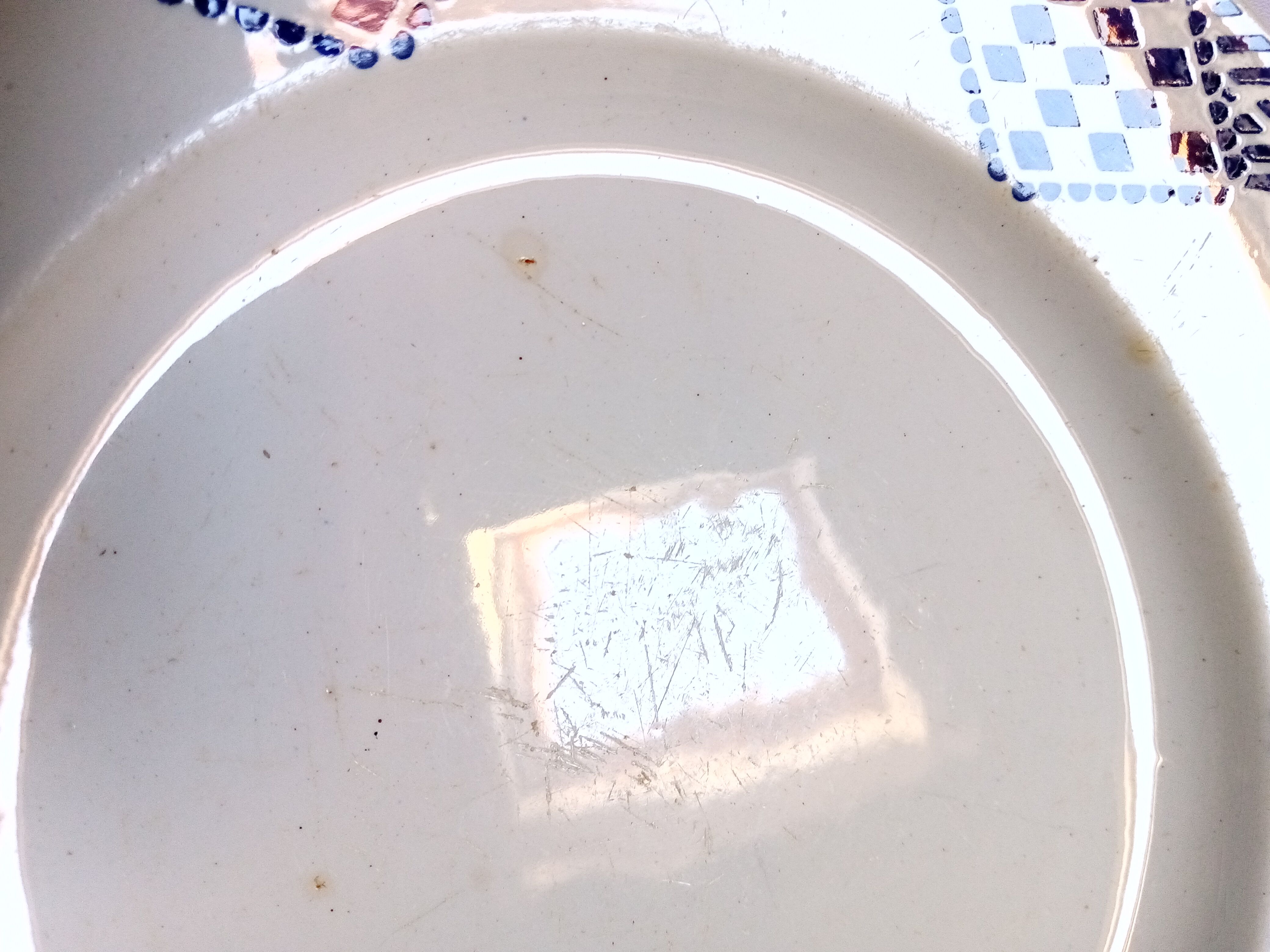 Assortment of 6 old blue flat plates