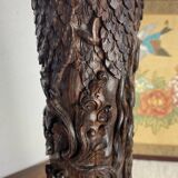 Carved wooden Balinese lamp base