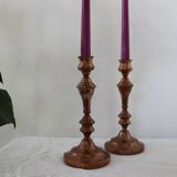 Two copper candle holders