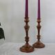 Two copper candle holders