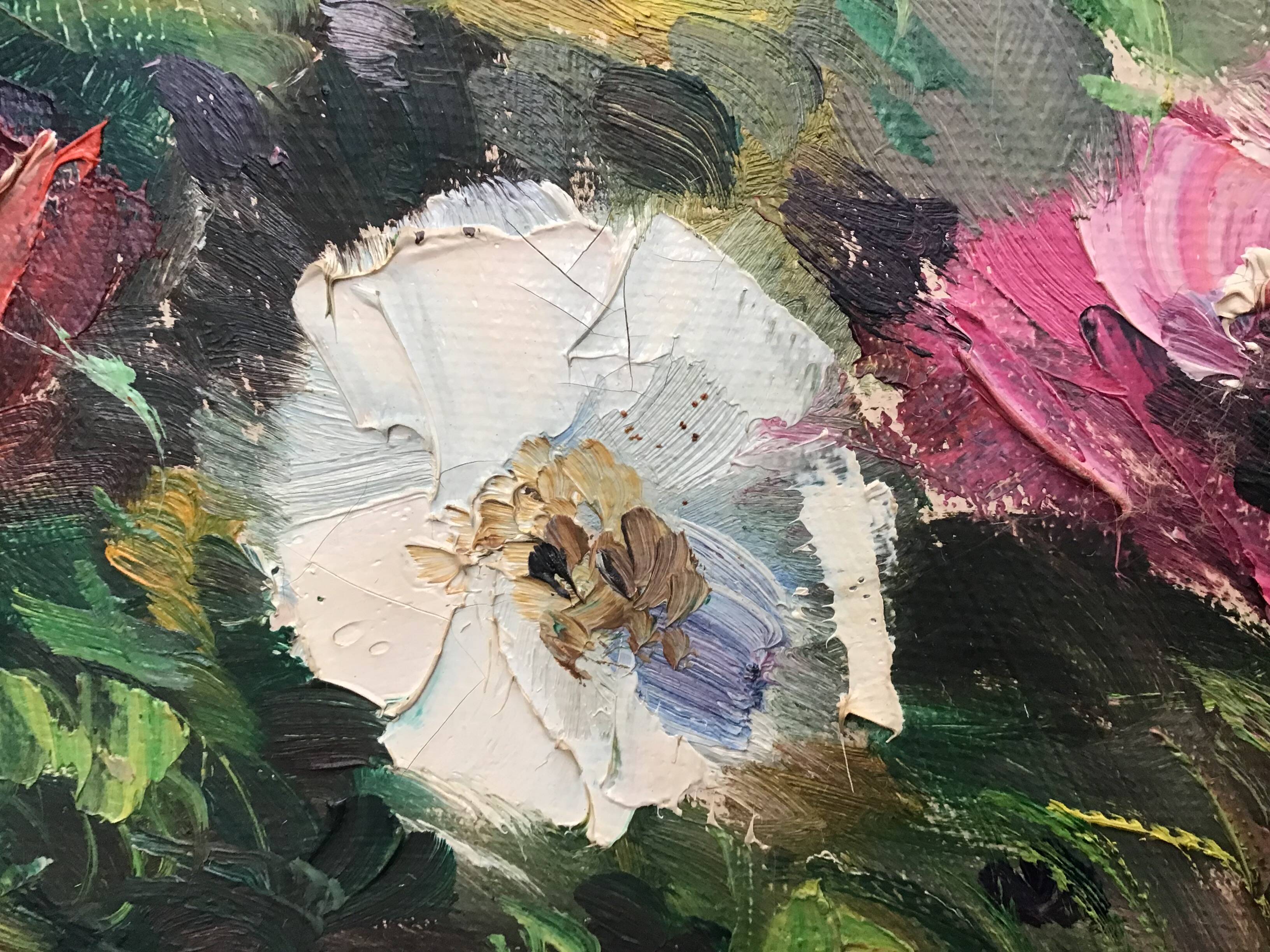 flower vase of a bouquet. Oil on canvas signed by Jean-Jacques Foulon (1923-1980)