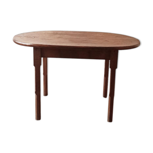 table de salle à manger ovale vintage en bois massif