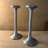 Pair of kagla aluminum candlesticks by carl ojerstam for ikea