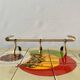 Vintage wall-mounted coat rack in golden aluminum - triple coat hook