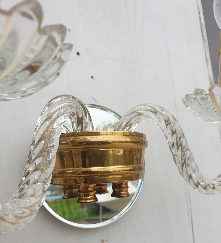 Applique 2 bras verre Murano vintage 1950