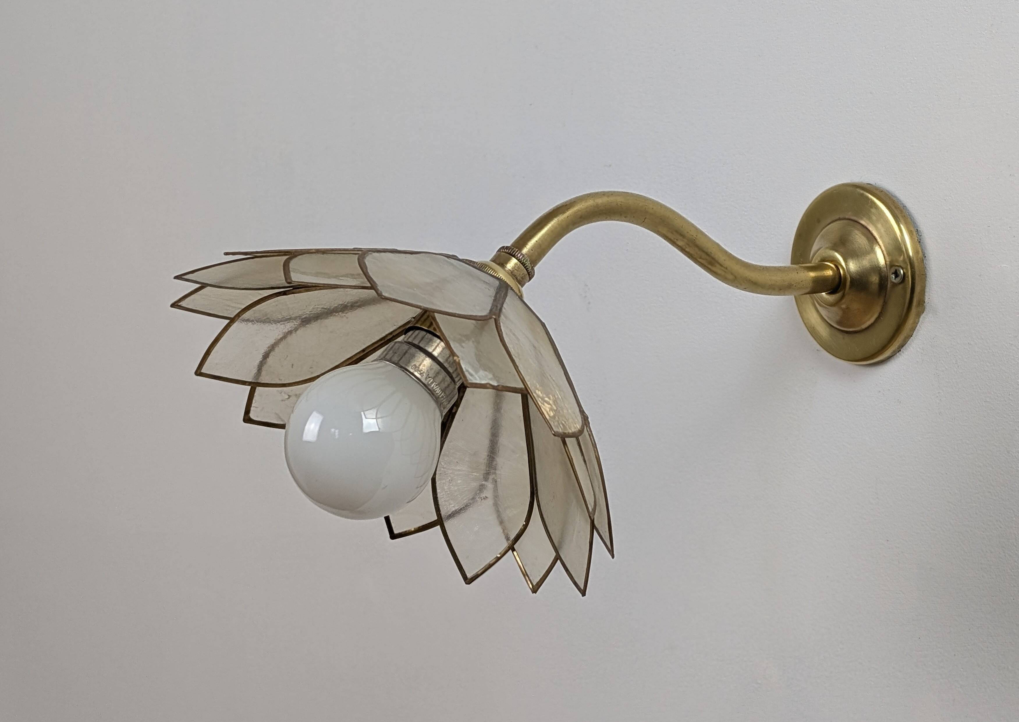 Paire appliques fleurs en nacre