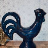 Coq pique fleurs zoomorphe bleu