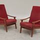Pair of Scandinavian style armchairs, French made 1970.