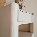 Table pedestal table curved feet white