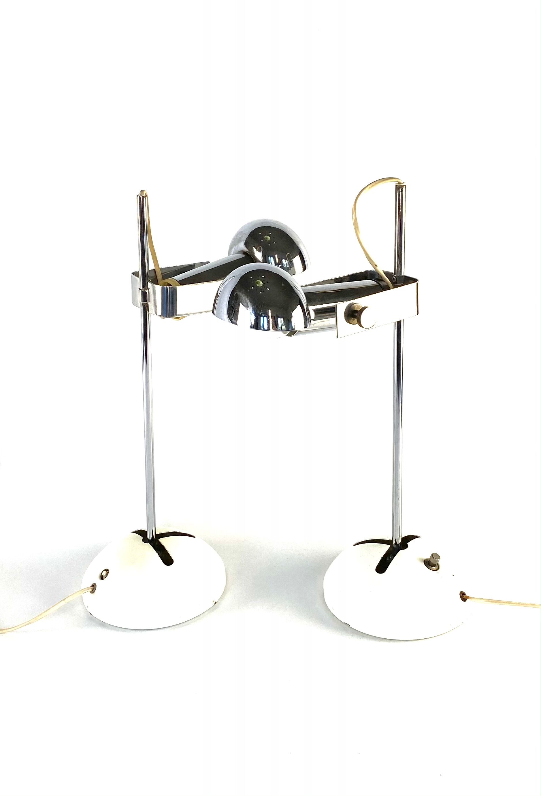 Paire de lampe de table T395 de Robert Sonneman pour Luci Milan, 1972