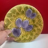 Complete service barbotine Sarreguemines dish + 12 Vintage Décor Fru plates