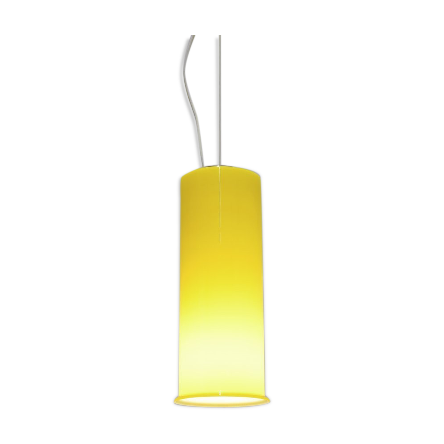 Hanging lamp of Bruno Gatta for Stilnovo in yellow Murano glass, 1950s