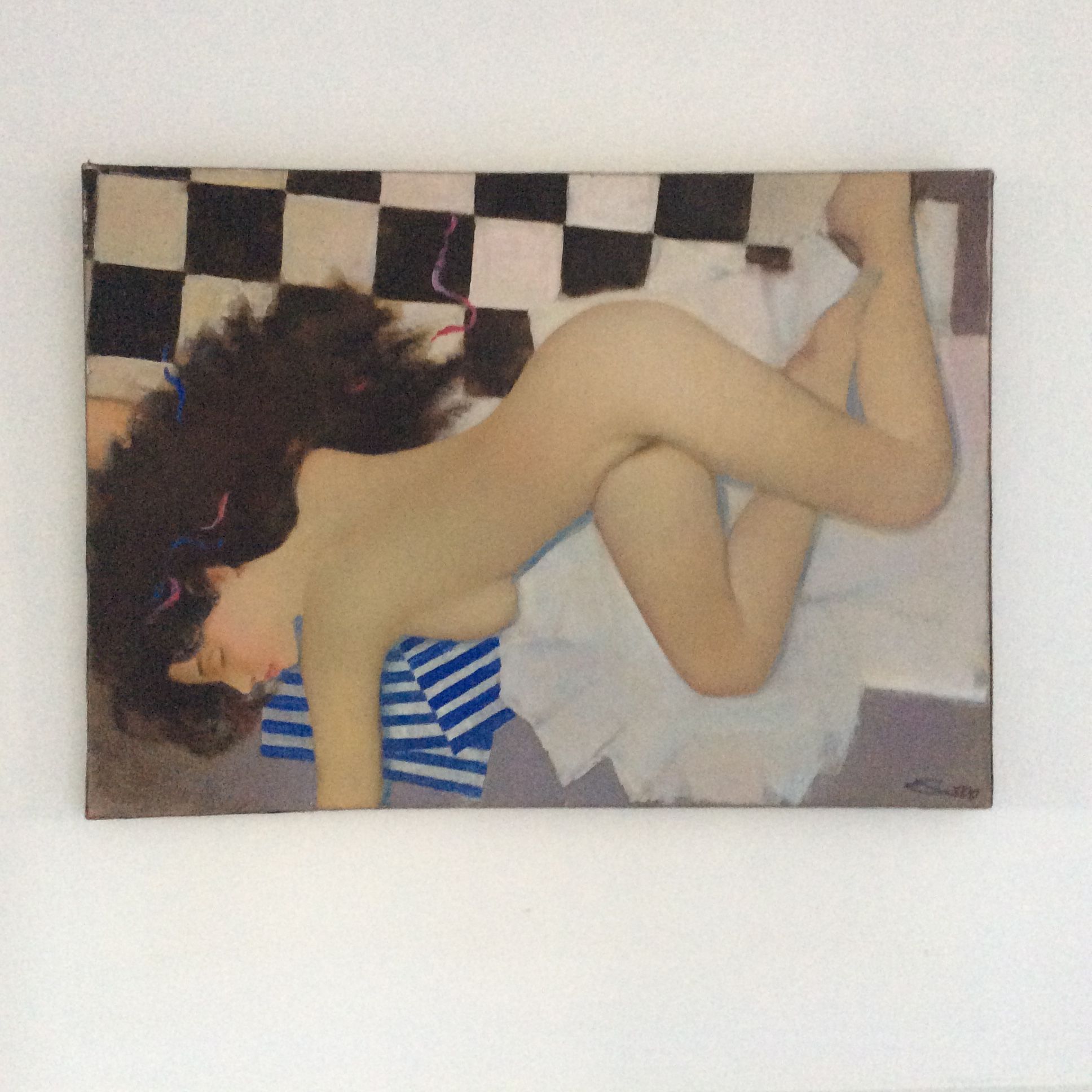 Contemporary painting Oil on canvas signed by Russian painter "Nude" dimension: H-50cm- L-70-Pr-2 cm-