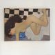 Contemporary painting Oil on canvas signed by Russian painter "Nude" dimension: H-50cm- L-70-Pr-2 cm-